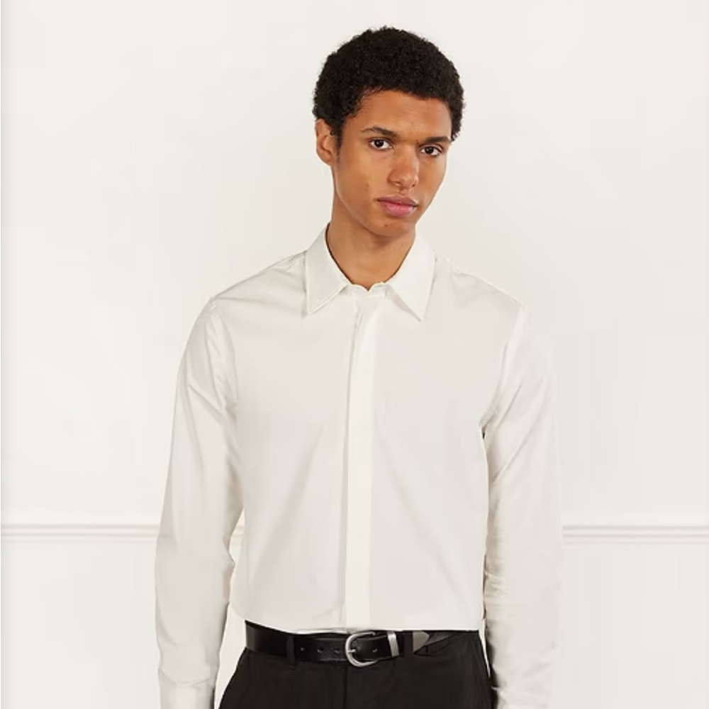 PERCIVAL Formal Dress Shirt, Cotton Poplin, Men’s Medium